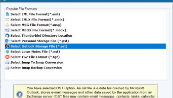 DailySoft OST to EMLX Converter screenshot