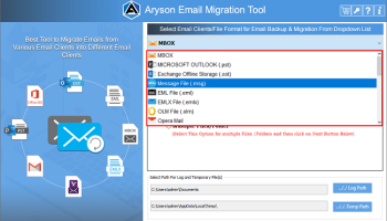 Aryson Email Exporter Tool screenshot