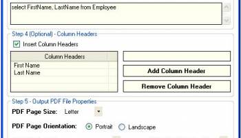 Advanced SQL To PDF Table Converter screenshot