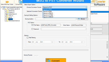 eSoftTools MSG to PST Converter Software screenshot