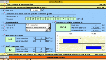 MITCalc Tolerances screenshot