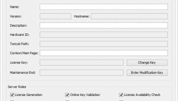 License Generation and Activation Server screenshot
