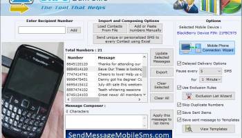 Blackberry Text Messaging Program screenshot