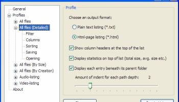 Filelister screenshot