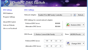 ChrisPC DNS Switch screenshot