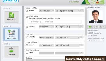 Convert Contact List to vCard screenshot