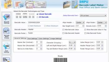 Post Office Barcode Label Software screenshot