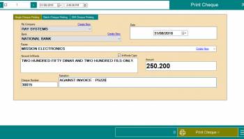 ChequePulse Cheque Printing Software screenshot