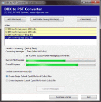 Transfer DBX to PST screenshot