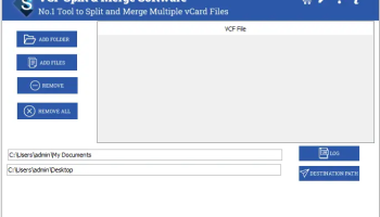 Sysinfo VCF Split & Merge Software screenshot