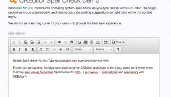 Ckeditor Spell Check Demo screenshot