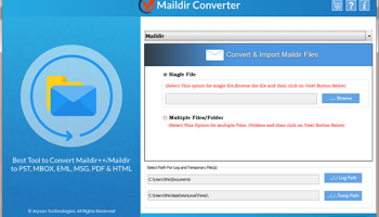 Maildir File Converter screenshot