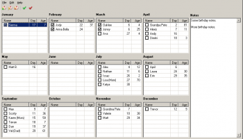 Birthdays screenshot