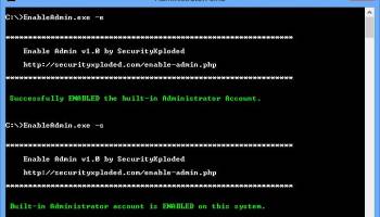 Enable Admin screenshot