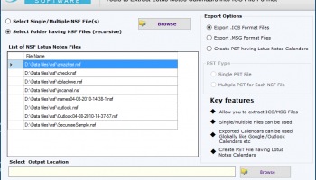 Lotus Notes Calendars to ICS Converter screenshot
