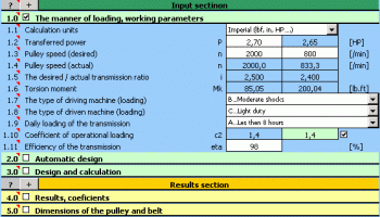 MITCalc Timing Belts Calculation screenshot