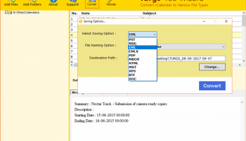 Convert ICS to PDF screenshot