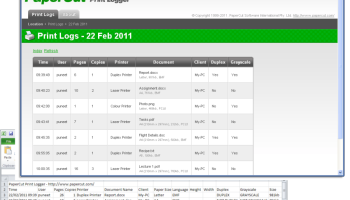 PaperCut Print Logger screenshot