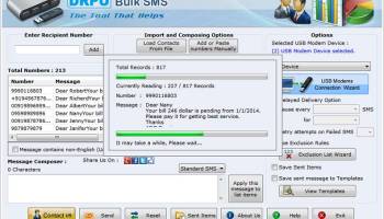 Modem Bulk Text Messaging screenshot