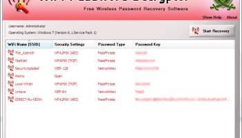 WiFi Password Decryptor screenshot