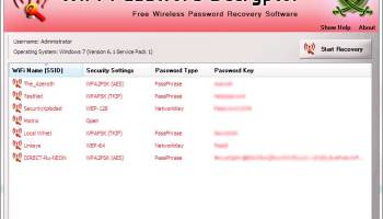 WiFi Password Decryptor screenshot