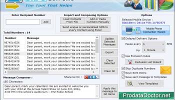 Bulk SMS for Blackberry Mobile screenshot