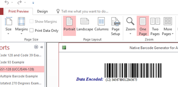Access Code 128 Barcode Generator screenshot