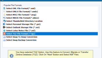 FixVare TGZ to PST Converter screenshot