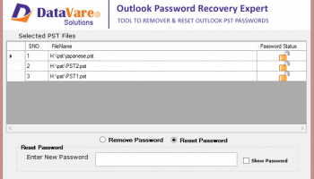 Datavare Outlook Password Recovery screenshot