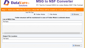Datavare MSG to NSF Converter screenshot