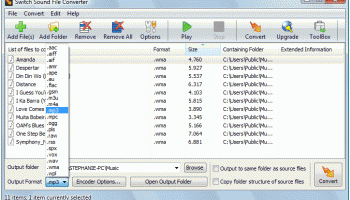 Switch Sound File Converter Free screenshot