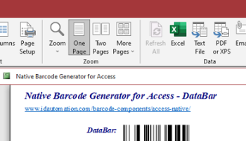 Access GS1 DataBar Barcode Generator screenshot
