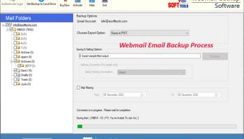 eSoftTools Webmail backup software screenshot