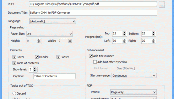 Softany CHM to PDF Converter screenshot