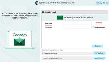 SysInfo Godaddy Email Backup screenshot