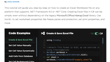 C# Create Excel File Tutorial screenshot
