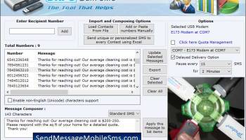 Send Messages from USB Modem screenshot