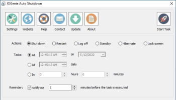 IOGenie Auto Shutdown screenshot