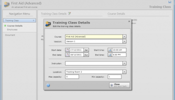 Employee Training Manager screenshot