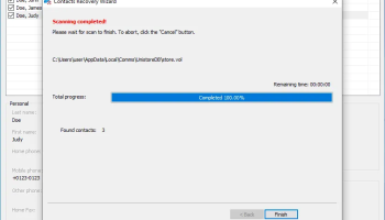 Contacts Recovery for Windows Mail App screenshot