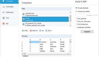 XLS Excel to PDF Converter screenshot