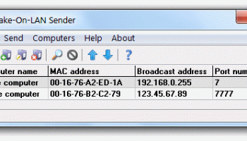 Wake-On-LAN Sender screenshot