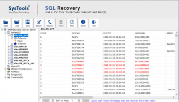 SysTools SQL Recovery screenshot