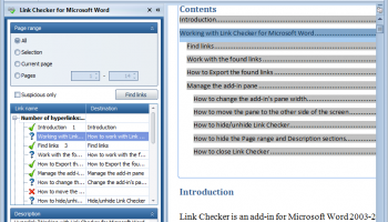 Link Checker for Microsoft Word screenshot