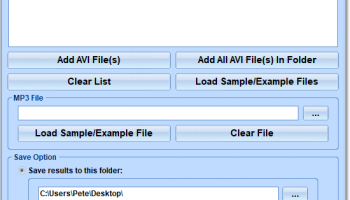 Add MP3 Files To Multiple AVI Files Software screenshot