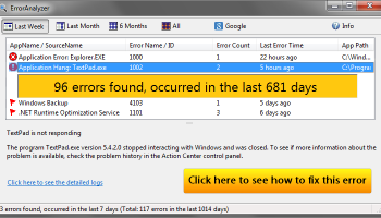 Error Analyzer screenshot