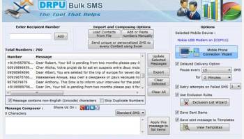 Mobile Text Messaging Software screenshot
