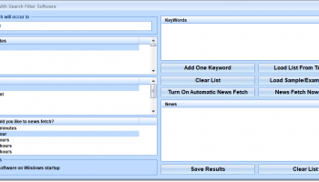 News Alerts With Search Filter Software screenshot