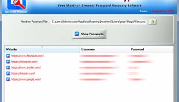 Maxthon Password Decryptor screenshot