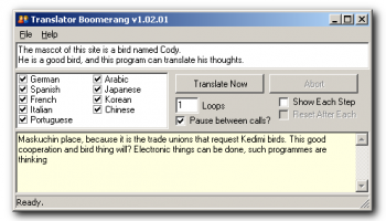 Google Translator Boomerang screenshot